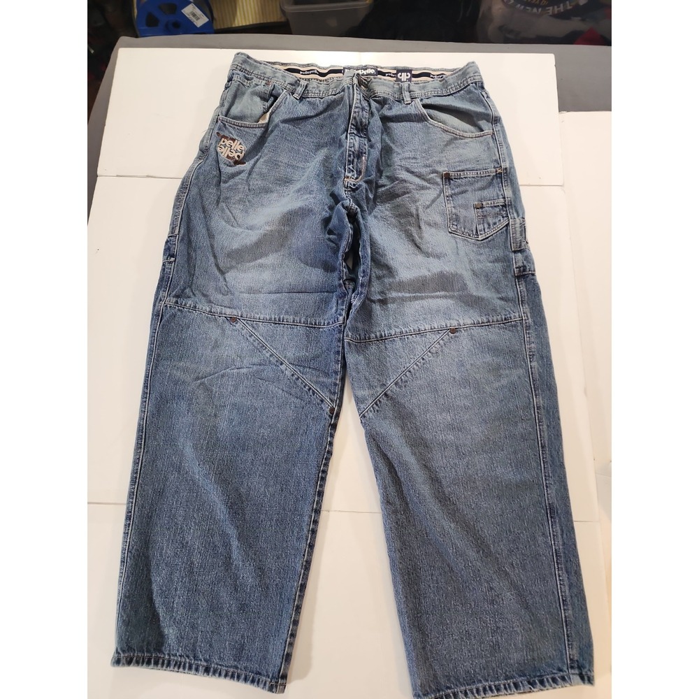 Vtg Pelle Pelle Marc Buchanan Baggy Jeans 44x34 Paneled‎ Carpenter Hip Hop Y2K